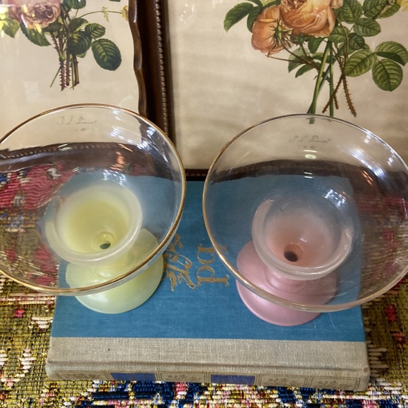 Vintage Blendo martini margarita glasses - Set 2 pink and yellow - Picture 9 of 9